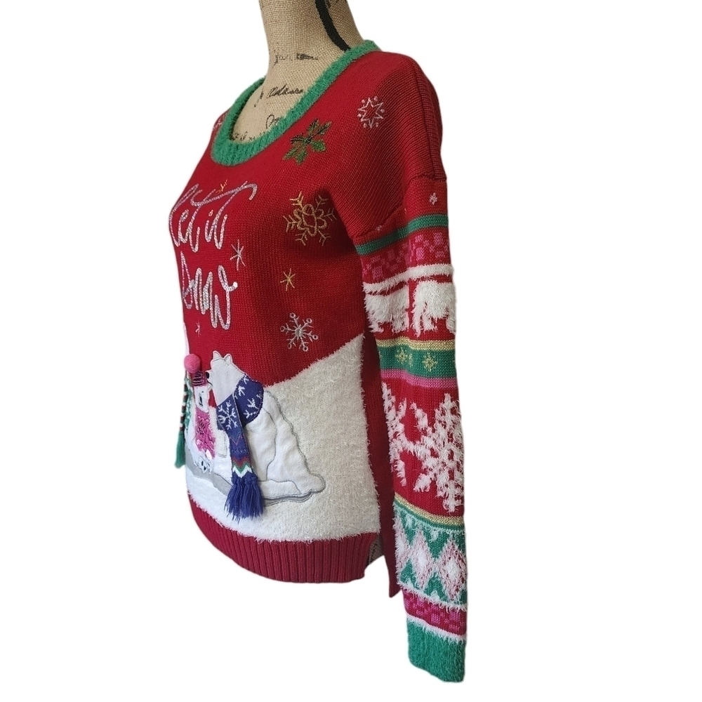 United States Sweaters Holiday Christmas Polar Bear Crew Neck Sweater - Small - Picture 3 of 6